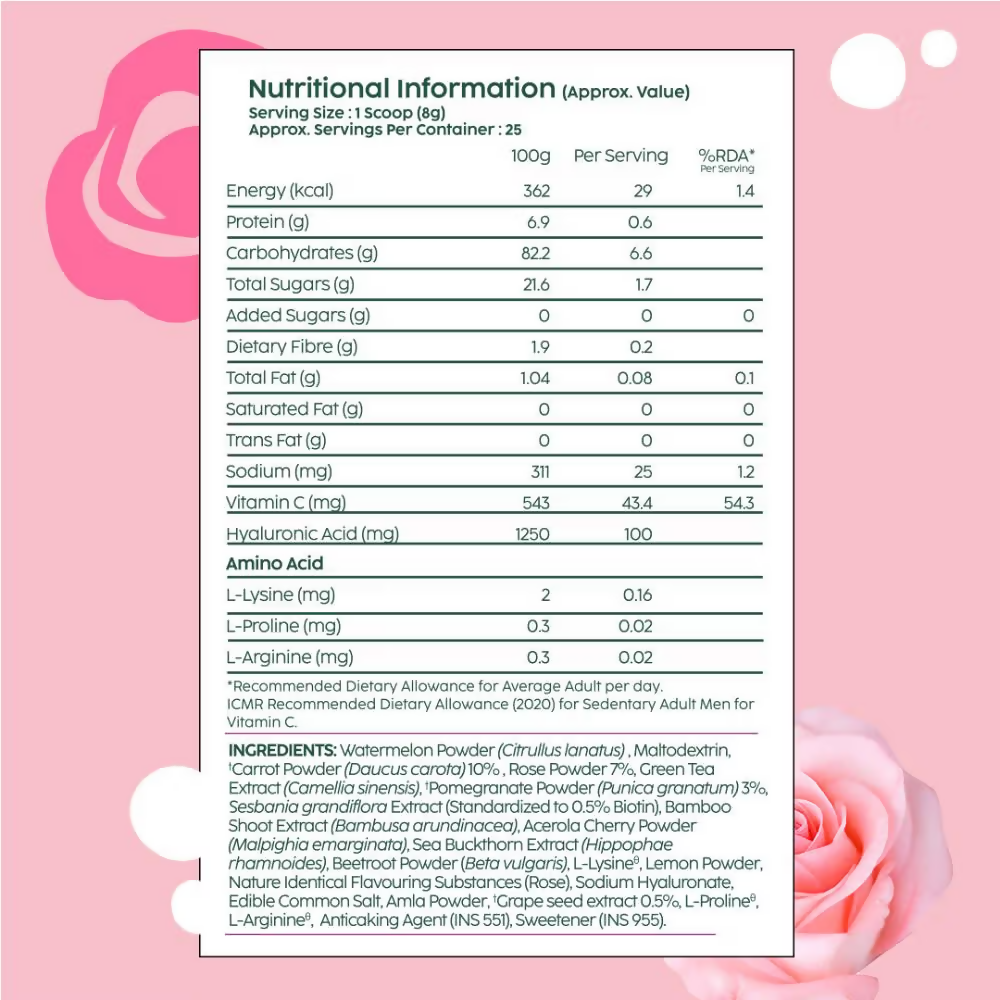 PLIX The Plant Fix Plant-Based Collagen Builder, Advanced Anti-Ageing Formula- Rose