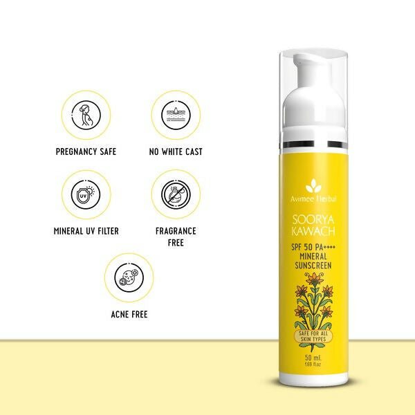 Avimee herbal Soorya Kawach SPF50 PA++++ 100% Mineral Sunscreen