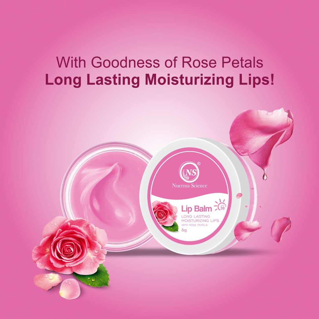 Nuerma Science Rose Petals Lip Balm | Long Lasting Moisturizing Lips
