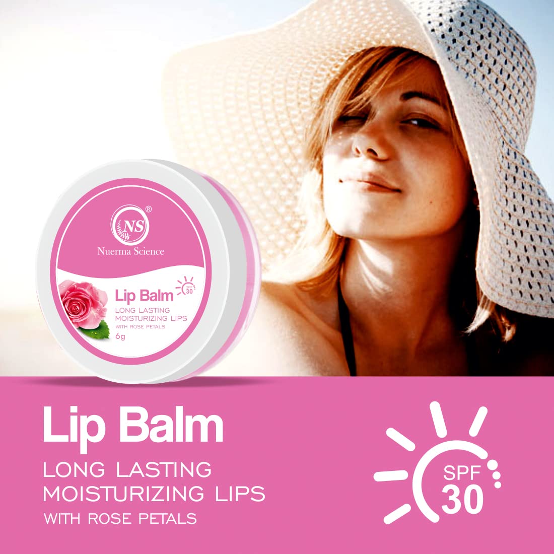 Nuerma Science Rose Petals Lip Balm | Long Lasting Moisturizing Lips