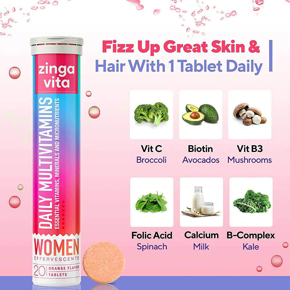Zingavita Daily Multivitamins Effervescent Tablets (Orange Flavor)