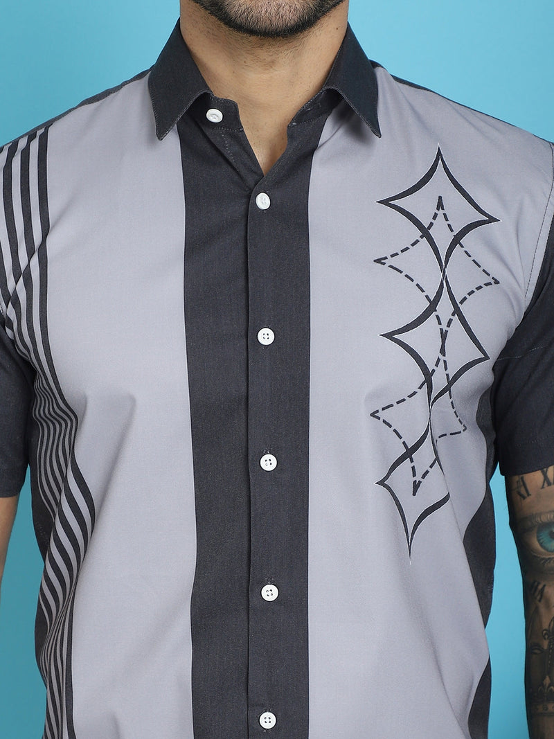 Printed Half Sleeve Lycra Shirt for Men