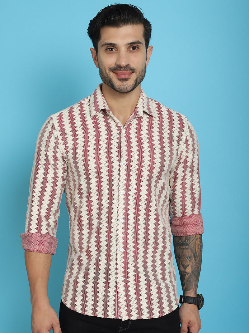 Woven Design  Cotton Shirt for Men