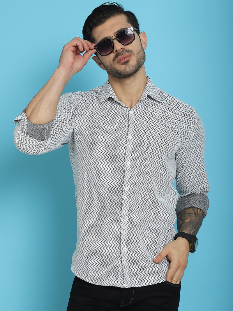 Woven Design  Cotton Shirt for Men