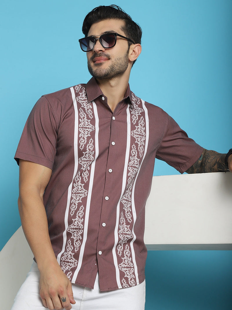 Printed Half Sleeve Lycra Shirt for Men