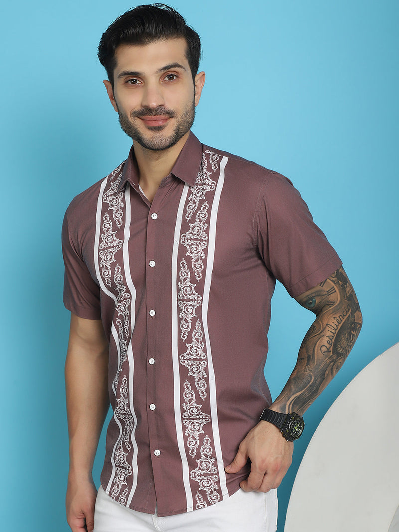 Printed Half Sleeve Lycra Shirt for Men