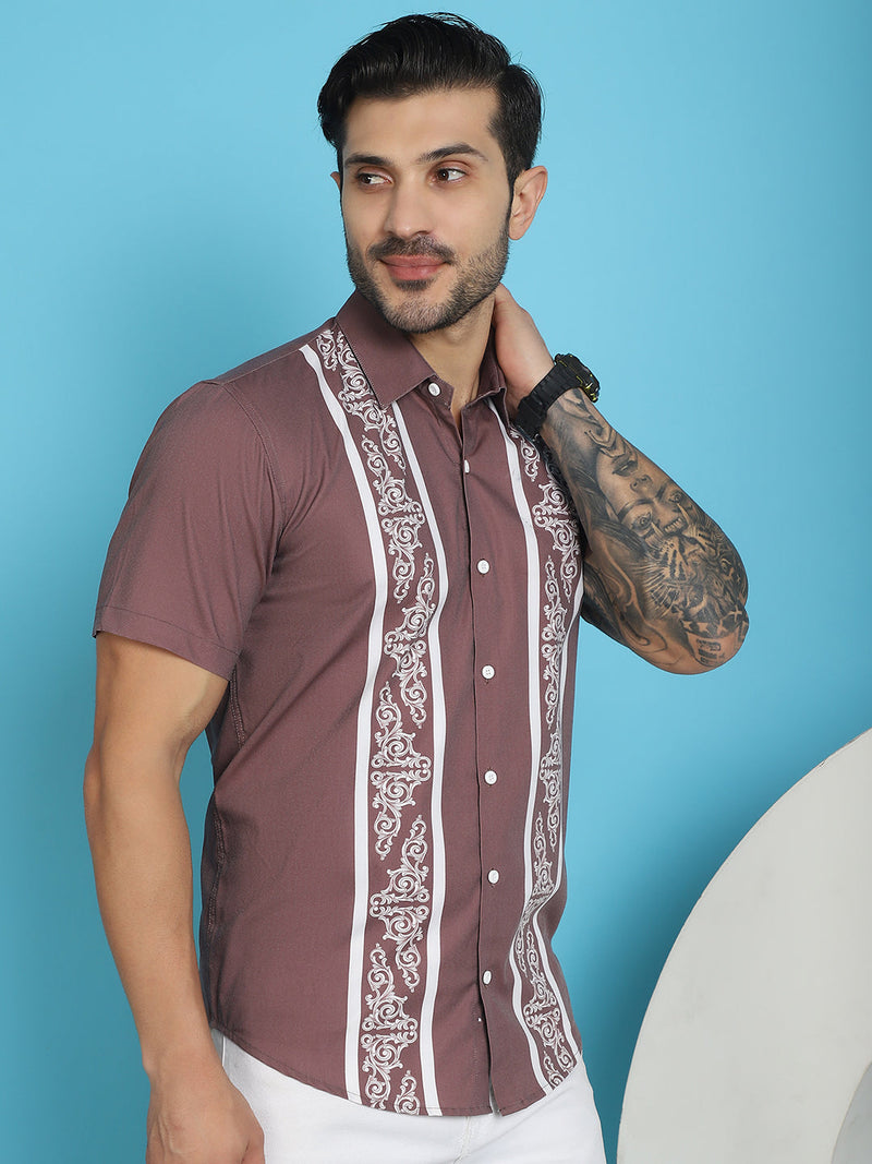 Printed Half Sleeve Lycra Shirt for Men