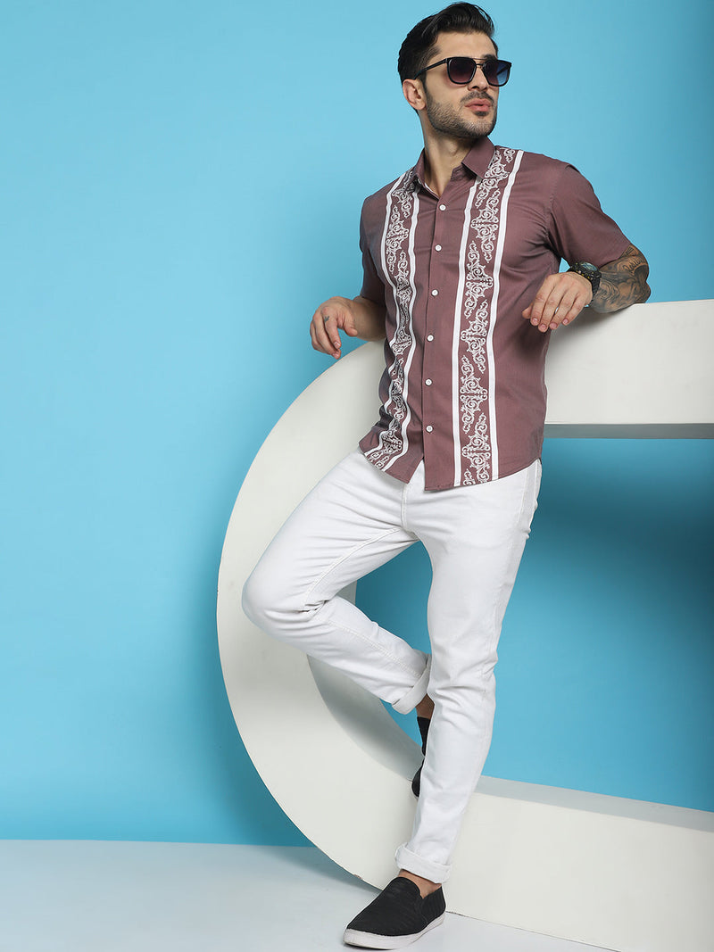 Printed Half Sleeve Lycra Shirt for Men