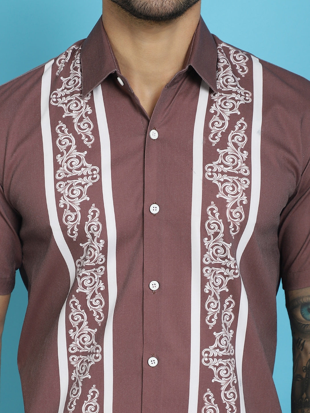 Printed Half Sleeve Lycra Shirt for Men