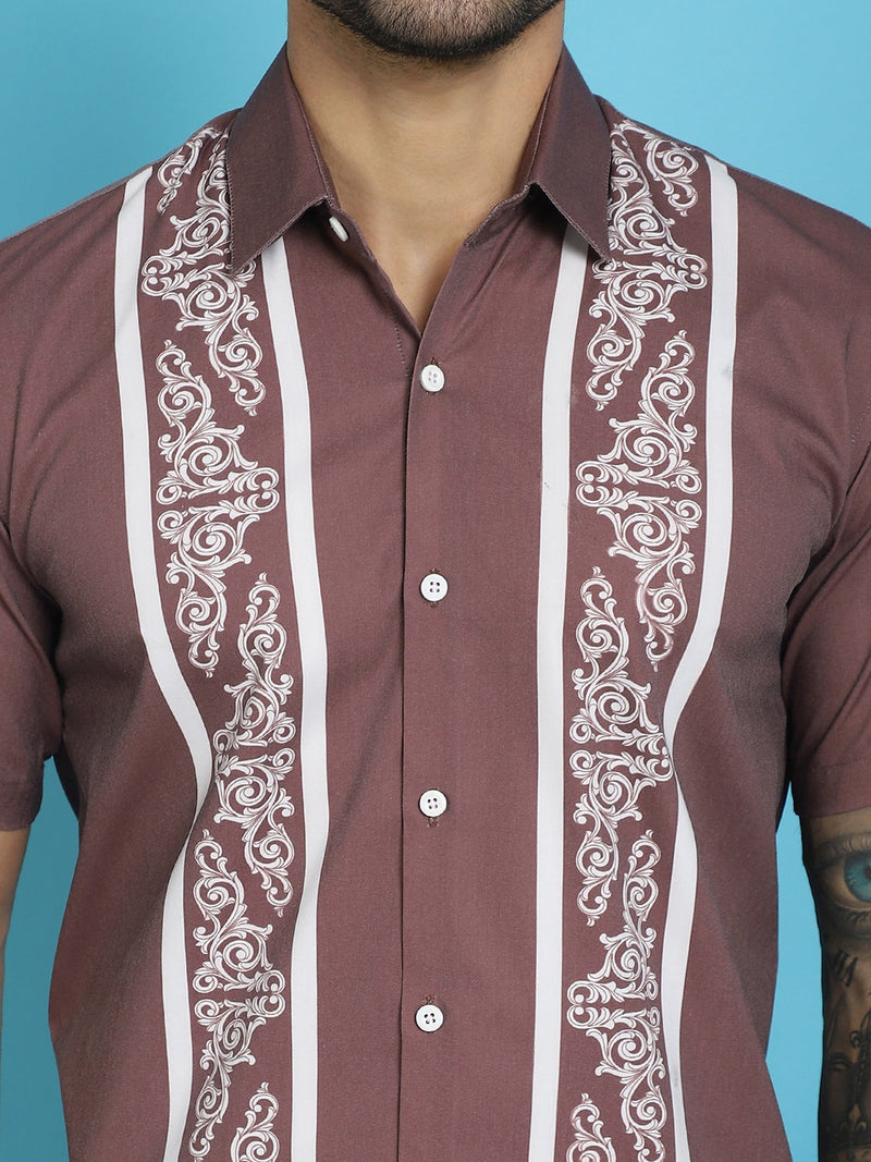 Printed Half Sleeve Lycra Shirt for Men