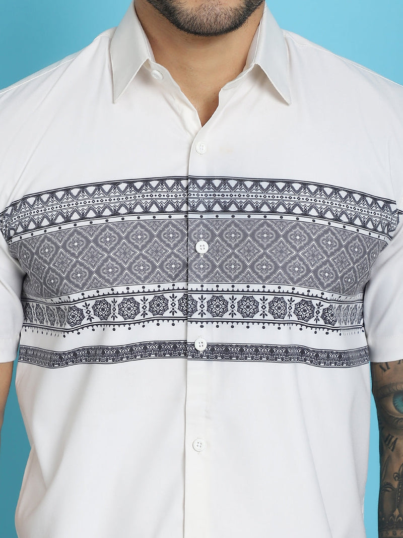 Printed Half Sleeve Lycra Shirt for Men