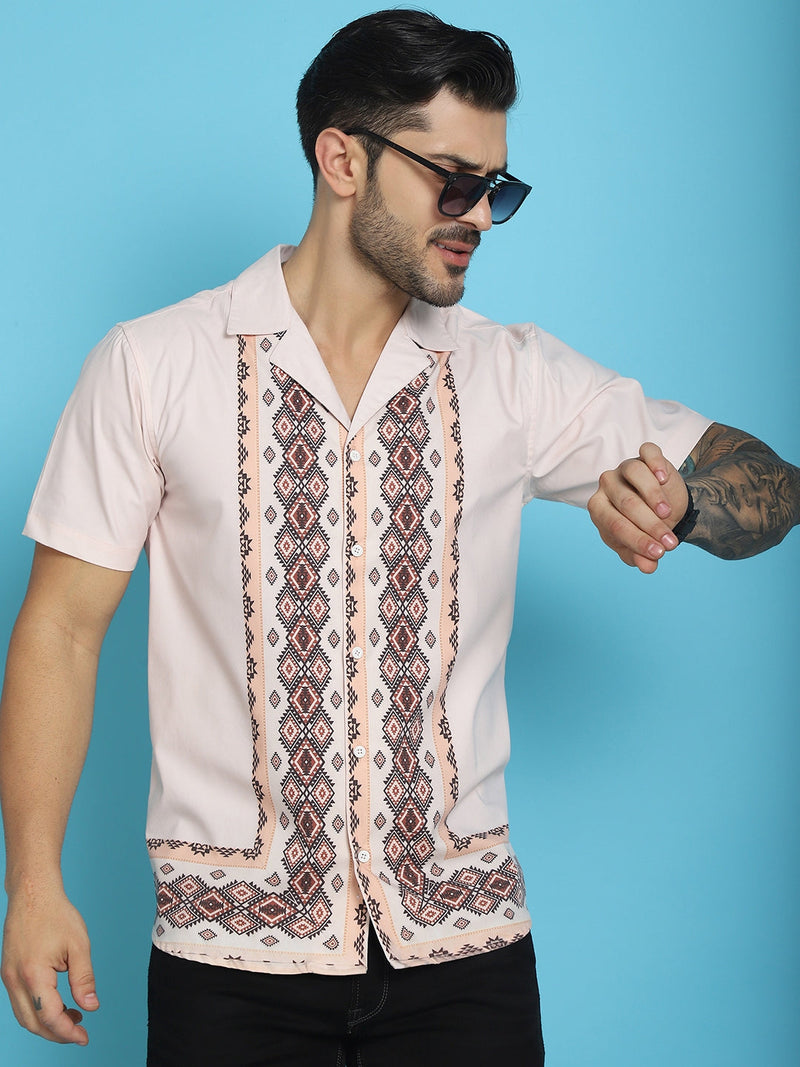 Printed Half Sleeve Lycra Shirt for Men