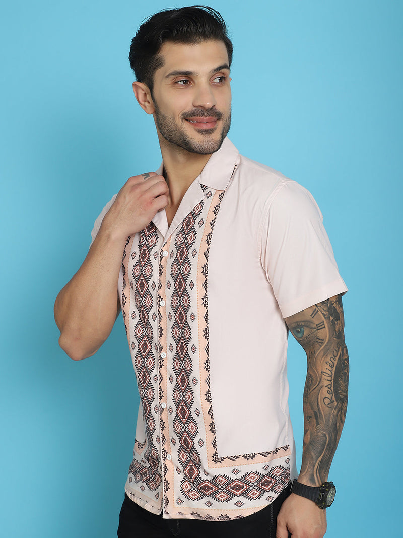 Printed Half Sleeve Lycra Shirt for Men