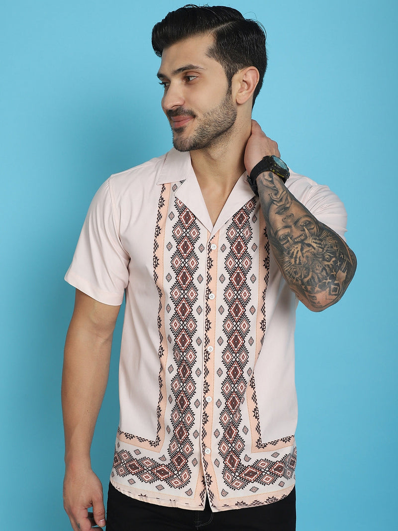 Printed Half Sleeve Lycra Shirt for Men