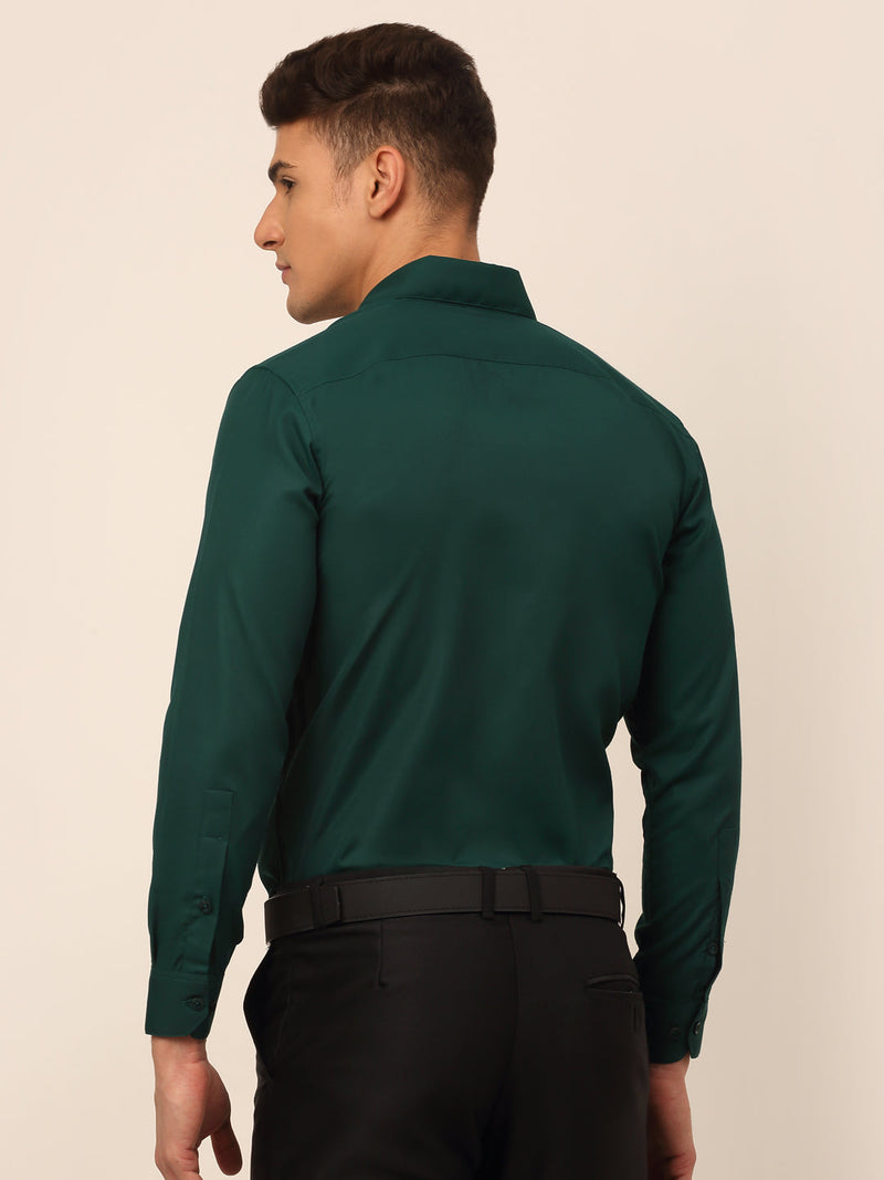 Men's Green Formal Solid Shirts