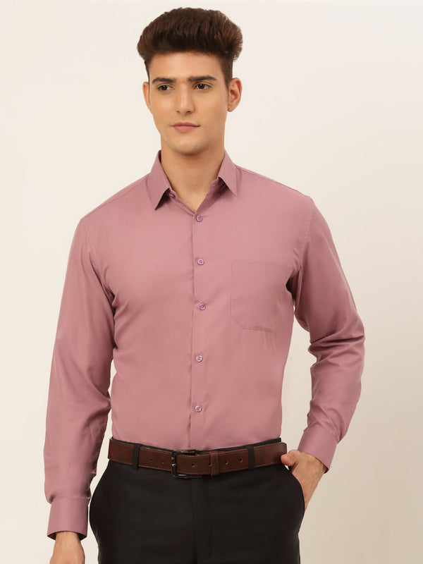 Men's Magenta Pink Formal Solid Shirts