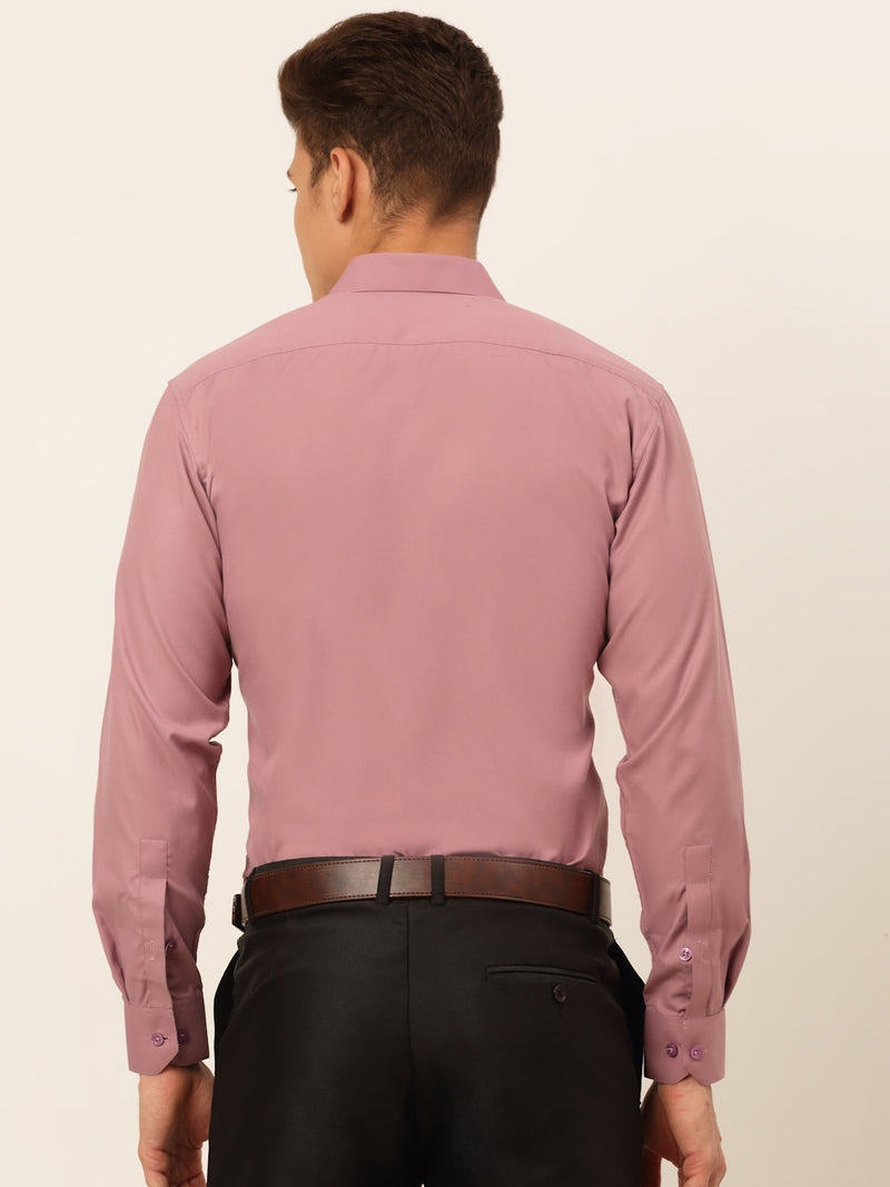 Men's Magenta Pink Formal Solid Shirts