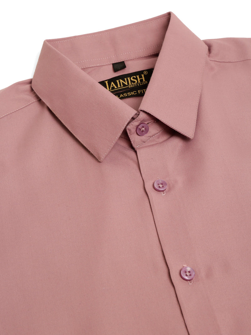 Men's Magenta Pink Formal Solid Shirts