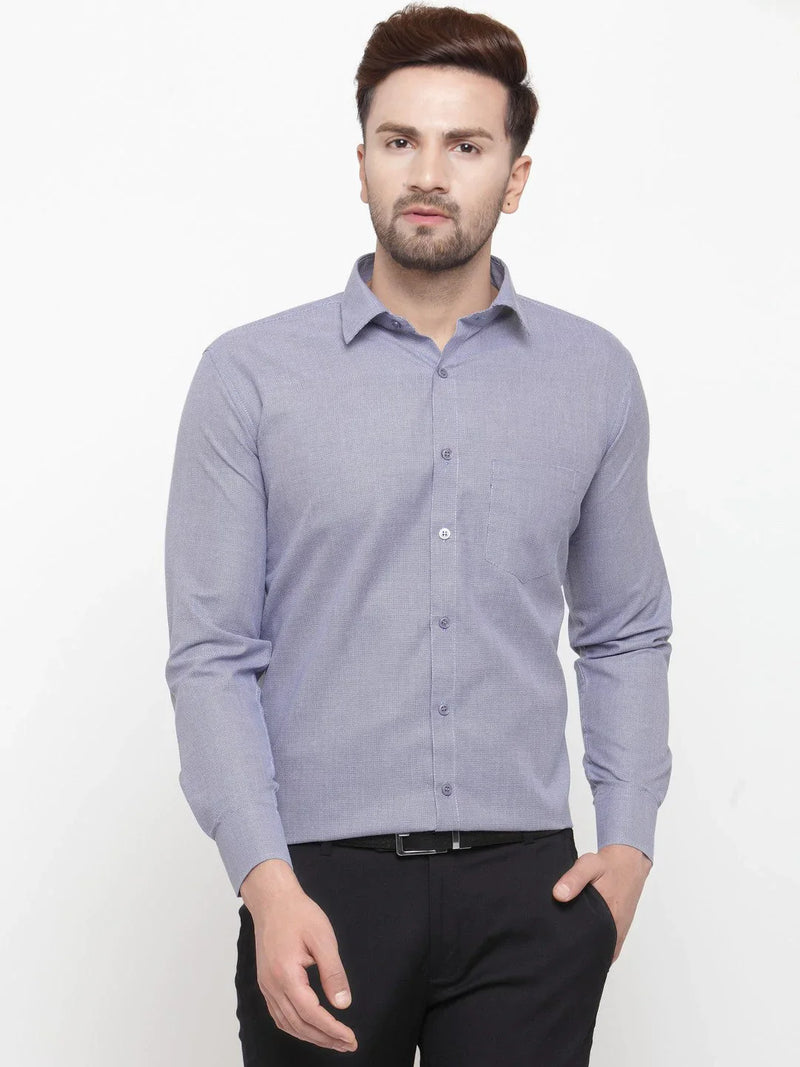 Jainish Grey Men's Cotton Geometric Formal Shirts ( SF 434Grey )