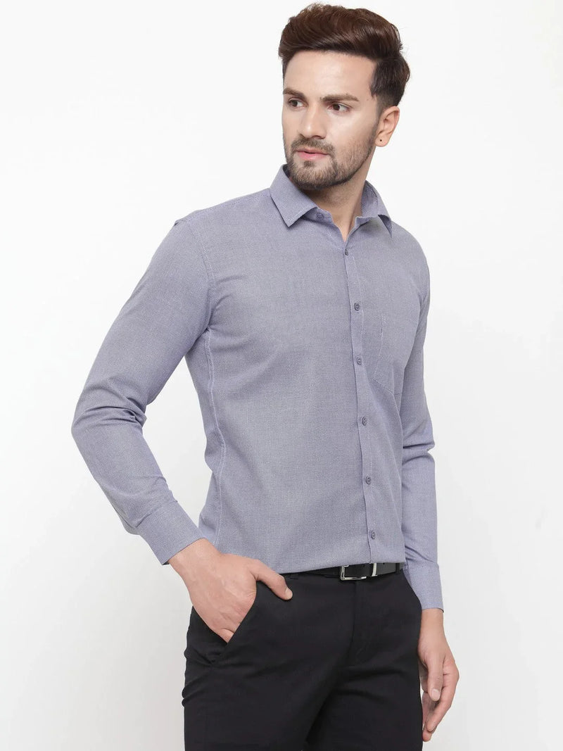 Jainish Grey Men's Cotton Geometric Formal Shirts ( SF 434Grey )