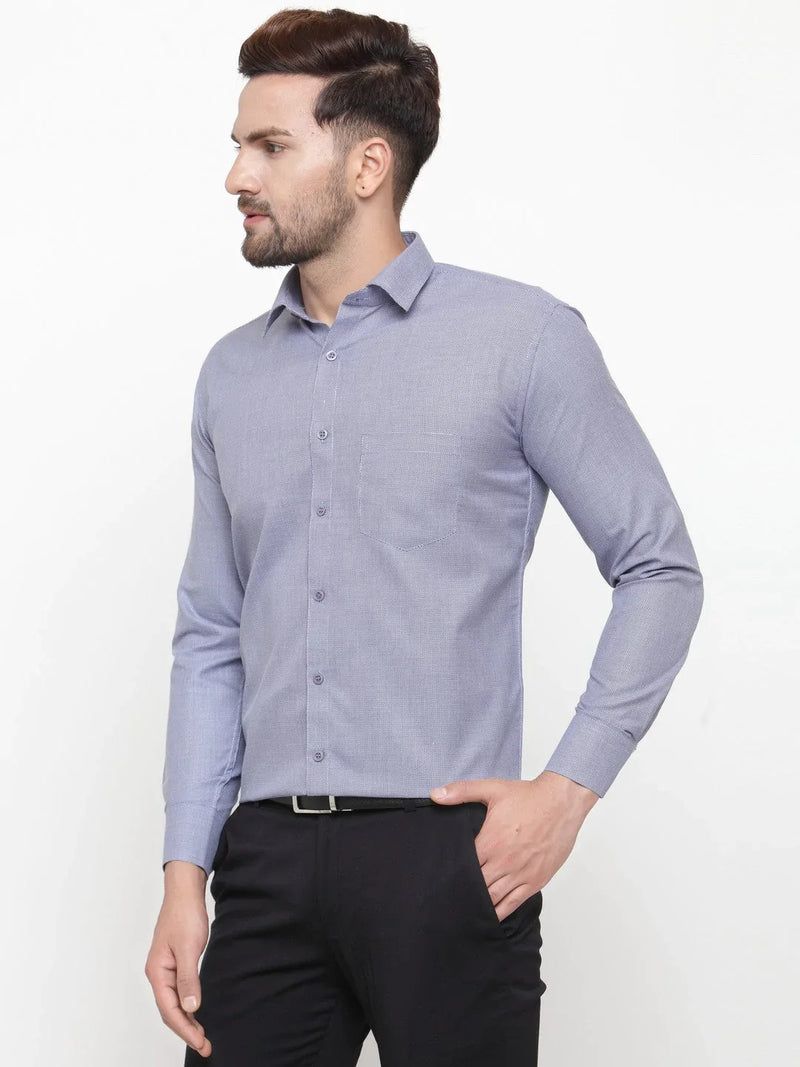 Jainish Grey Men's Cotton Geometric Formal Shirts ( SF 434Grey )