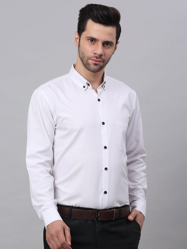 Indian Needle Men's Cotton Solid Button Down Formal Shirts