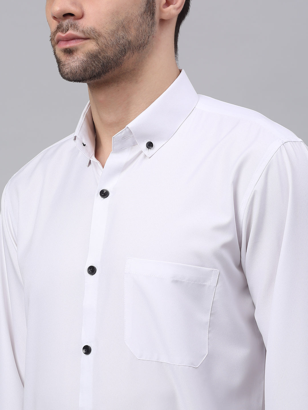 Indian Needle Men's Cotton Solid Button Down Formal Shirts