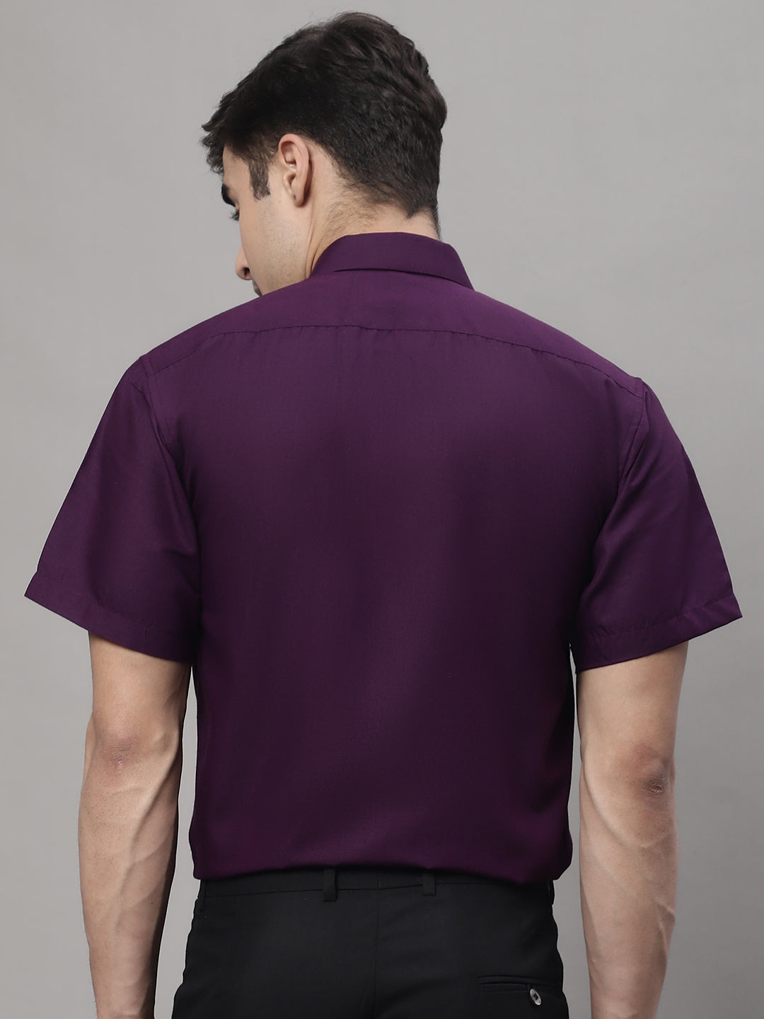 Indian Needle Men's Cotton Half Sleeves Solid Formal Shirts