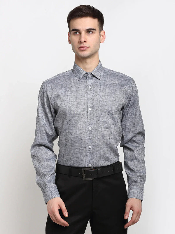 Jainish Grey Men's Solid Cotton Formal Shirt ( SF 782Grey )