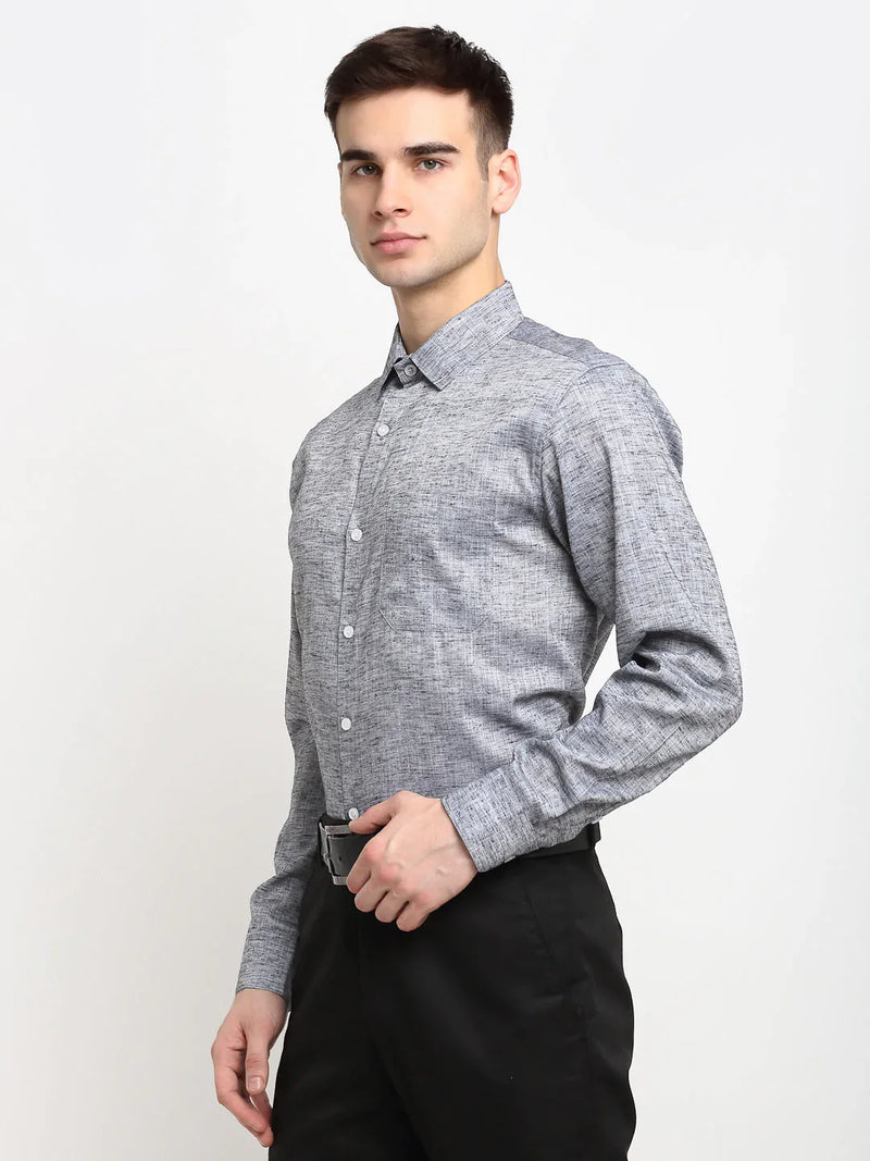 Jainish Grey Men's Solid Cotton Formal Shirt ( SF 782Grey )