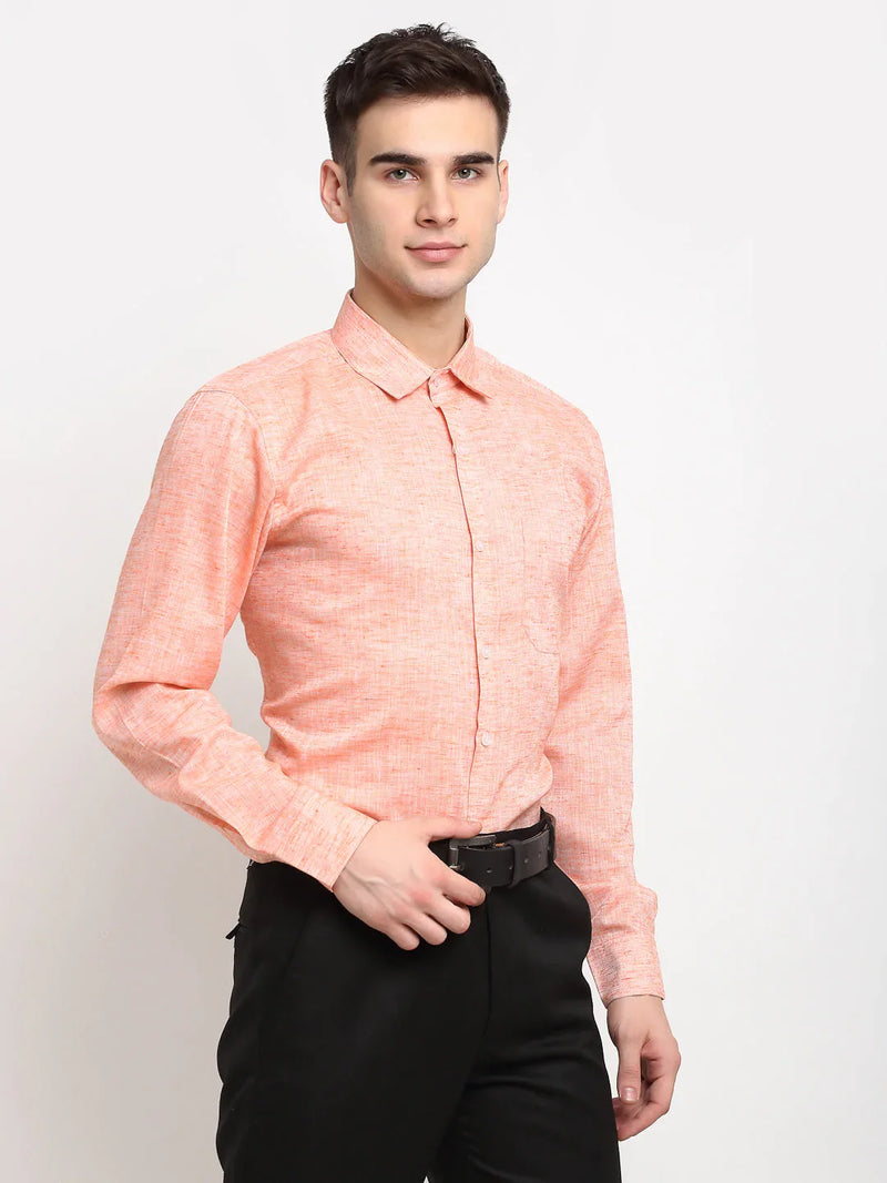 Jainish Orange Men's Solid Cotton Formal Shirt ( SF 782Orange )