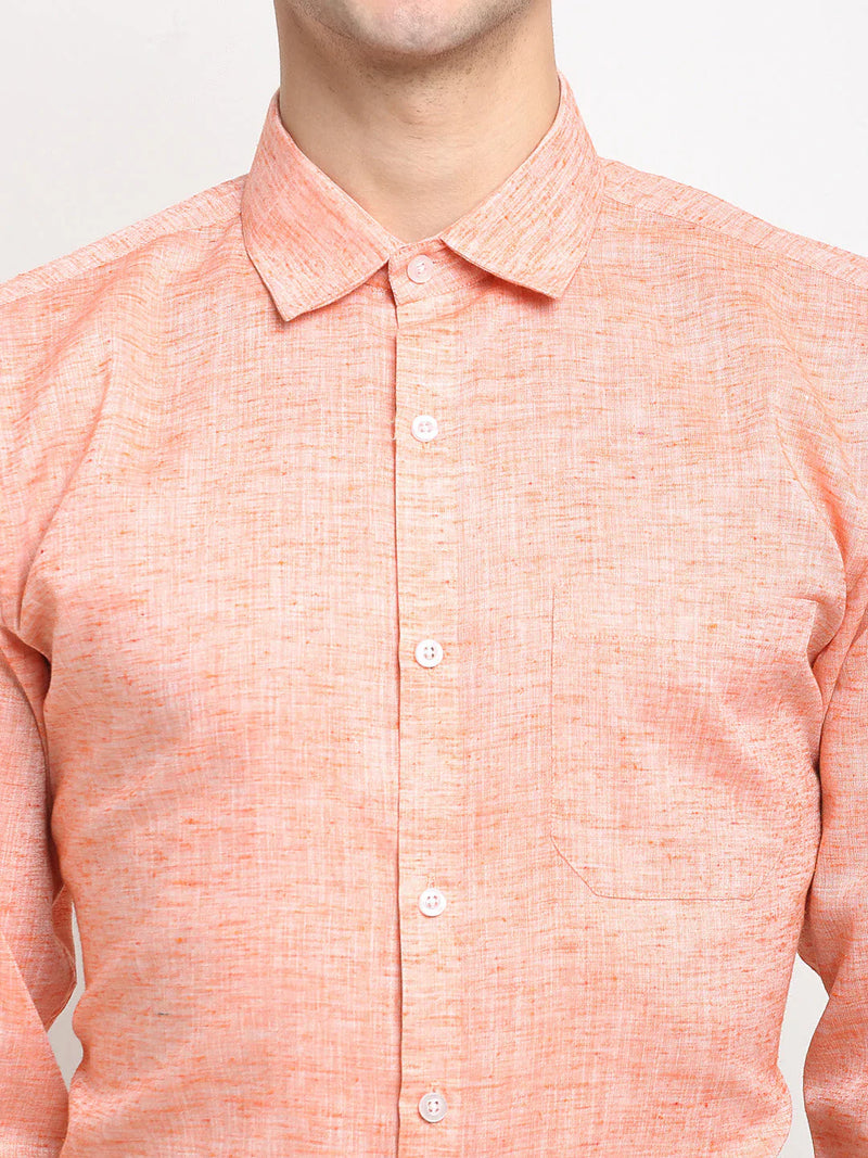 Jainish Orange Men's Solid Cotton Formal Shirt ( SF 782Orange )