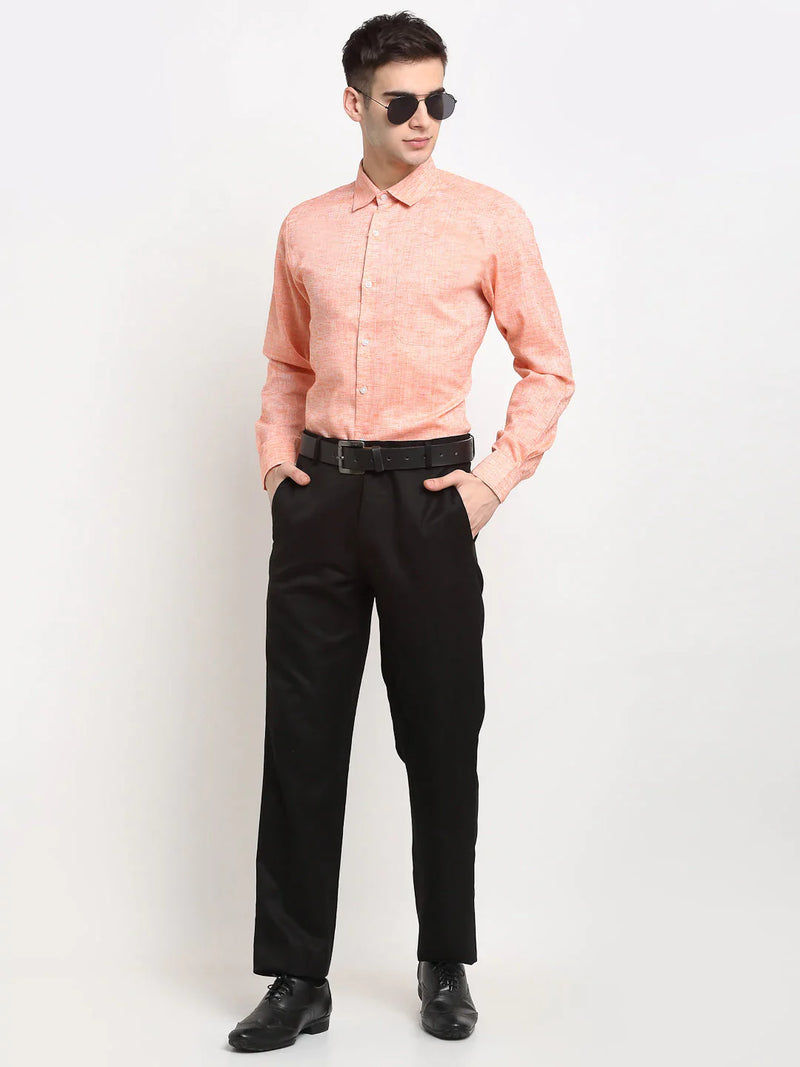 Jainish Orange Men's Solid Cotton Formal Shirt ( SF 782Orange )