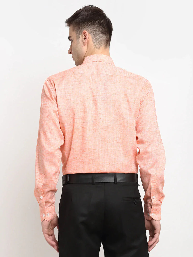 Jainish Orange Men's Solid Cotton Formal Shirt ( SF 782Orange )