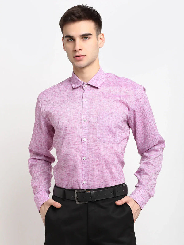 Jainish Purple Men's Solid Cotton Formal Shirt ( SF 782Purple )