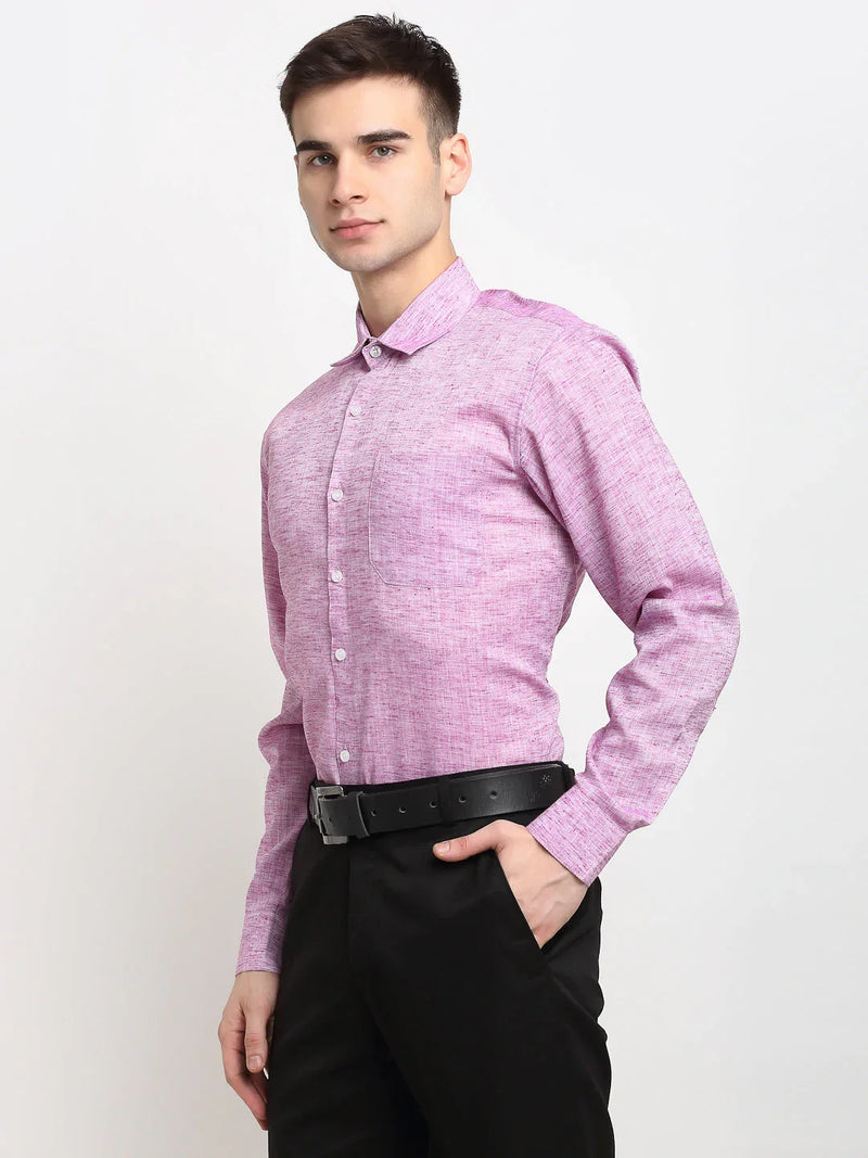 Jainish Purple Men's Solid Cotton Formal Shirt ( SF 782Purple )