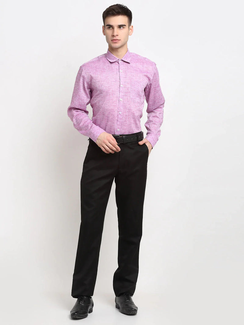 Jainish Purple Men's Solid Cotton Formal Shirt ( SF 782Purple )