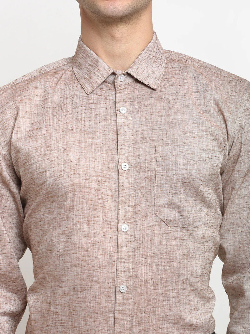 Jainish Rust Men's Solid Cotton Formal Shirt ( SF 782Rust )