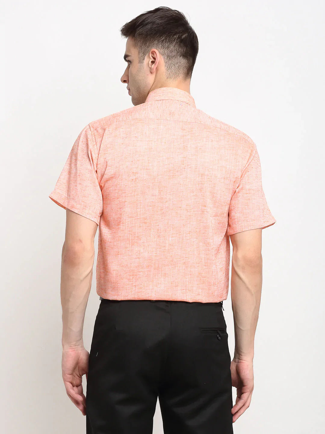 Jainish Orange Men's Solid Cotton Half Sleeves Formal Shirt ( SF 783Orange )