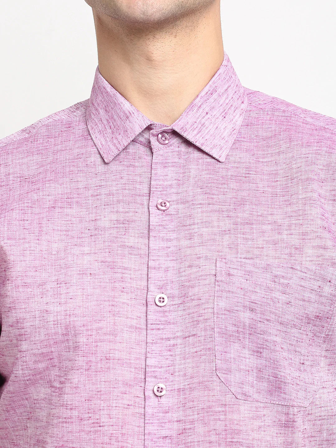 Jainish Purple Men's Solid Cotton Half Sleeves Formal Shirt ( SF 783Purple )