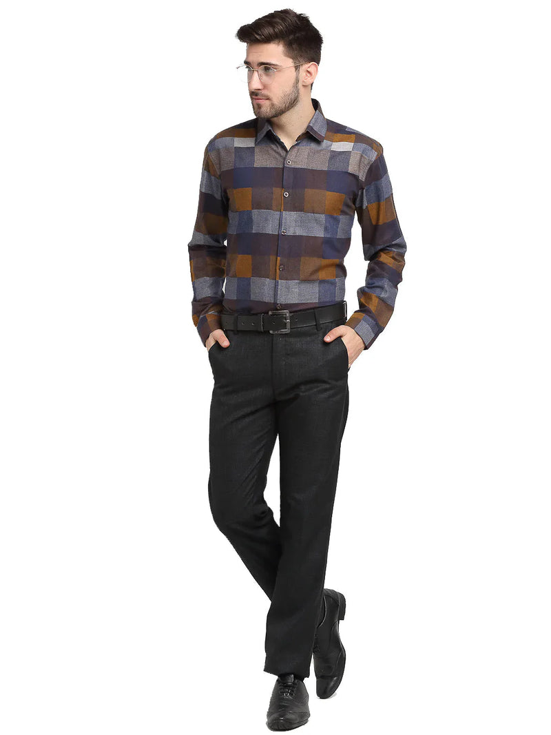 Jainish Multicolor Men's Checked Cotton Formal Shirt ( SF 787Multi )