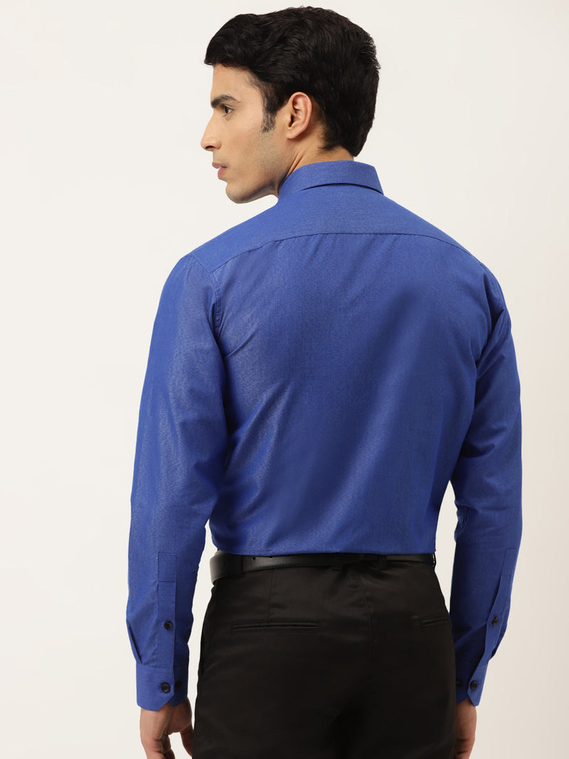 Indian Needle Men's Solid Formal Cotton Shirt