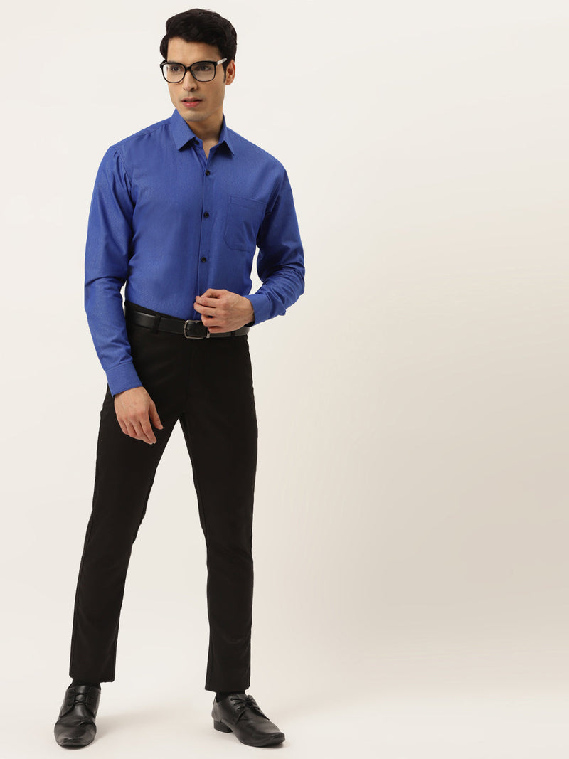 Indian Needle Men's Solid Formal Cotton Shirt