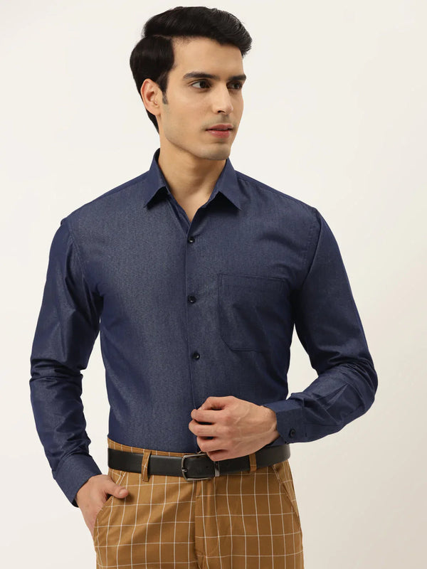 Jainish Men's Solid Formal Cotton Shirt ( SF 788Charcoal )