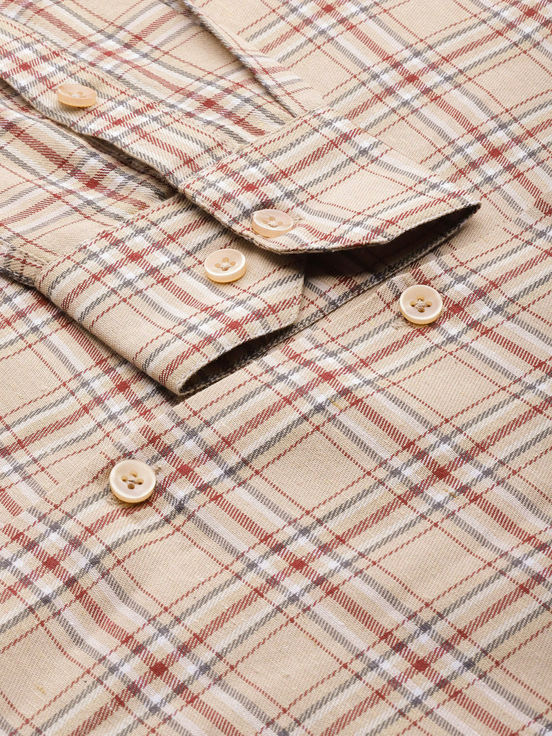 Indian Needle Men's Cotton Checked Formal Shirts