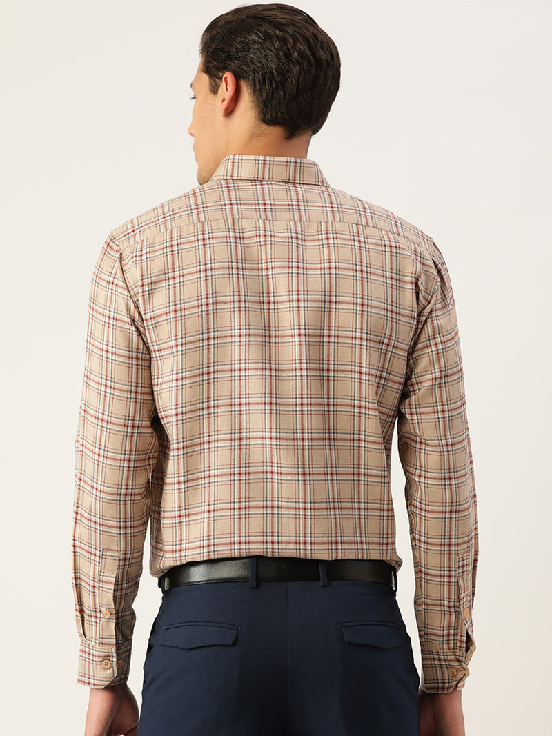 Indian Needle Men's Cotton Checked Formal Shirts