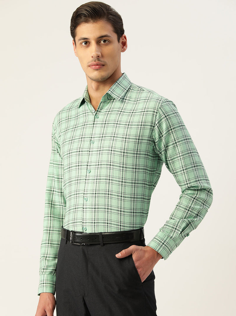 Indian Needle Men's Cotton Checked Formal Shirts