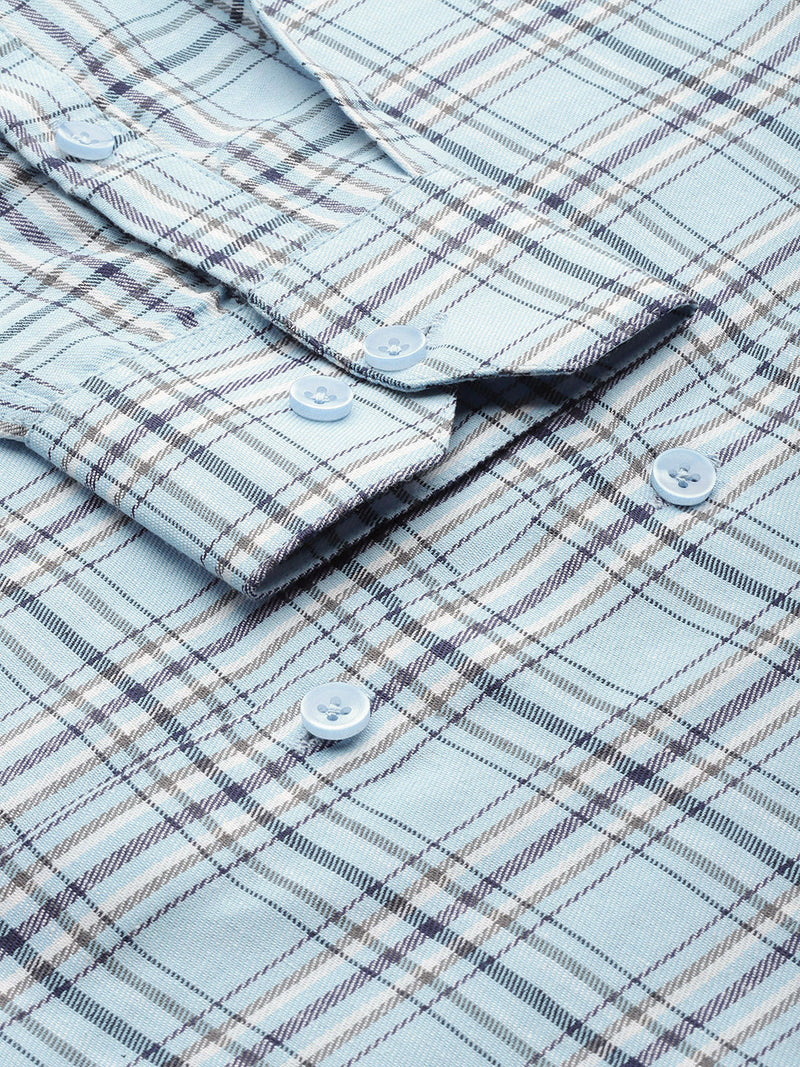 Indian Needle Men's Cotton Checked Formal Shirts