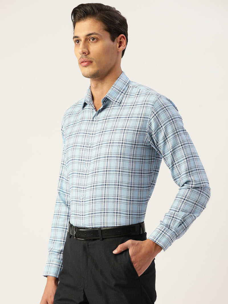 Indian Needle Men's Cotton Checked Formal Shirts