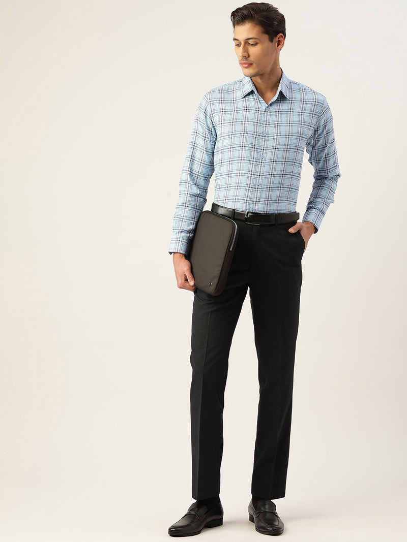 Indian Needle Men's Cotton Checked Formal Shirts